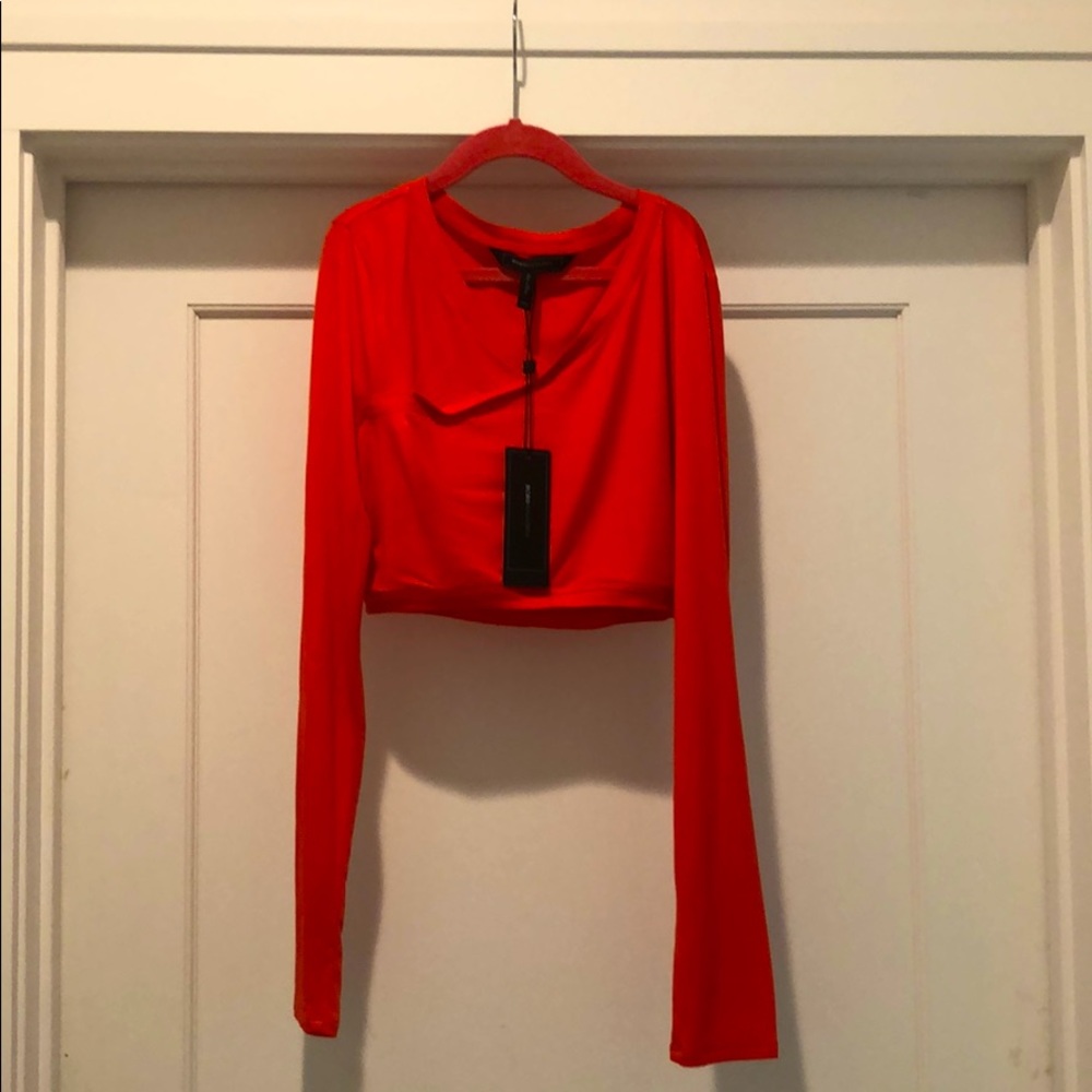 Cropped long-sleeve athletics top